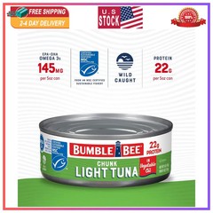 Bumble Bee Chunk Light Tuna In Oil 5oz Cans Pack of 24 Wild Caught Skipjack Tuna