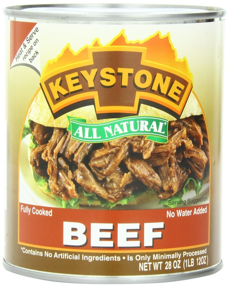 6 CANS 28oz Each (168oz) Keystone ALL NATURAL BEEF Best by 2027 PREPPER PANTRY