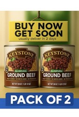 Keystone All Natural Ground Beef Canned 28 oz Each Pack of 2 No Preservatives