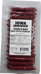 Iowa Smokehouse IS-8BSTT Beef Stick Stubbies, Teriyaki, 8-oz. – Quantity 12