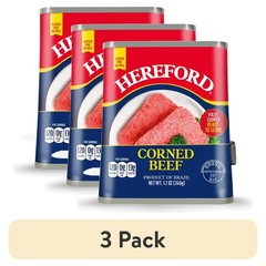 HereFord Corned Beef 12 oz Pack of 3 Exp. 2/2030 Halal No MSG Ready To Eat 36 oz