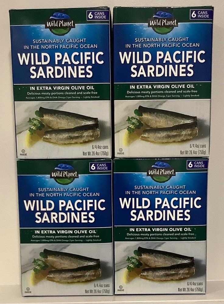 Wild Planet Sardines in Extra Virgin Olive Oil 4.4 Ounce Cans, 24 Packs EXP 4/30