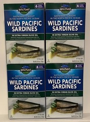 Wild Planet Sardines in Extra Virgin Olive Oil 4.4 Ounce Cans, 24 Packs EXP 4/30