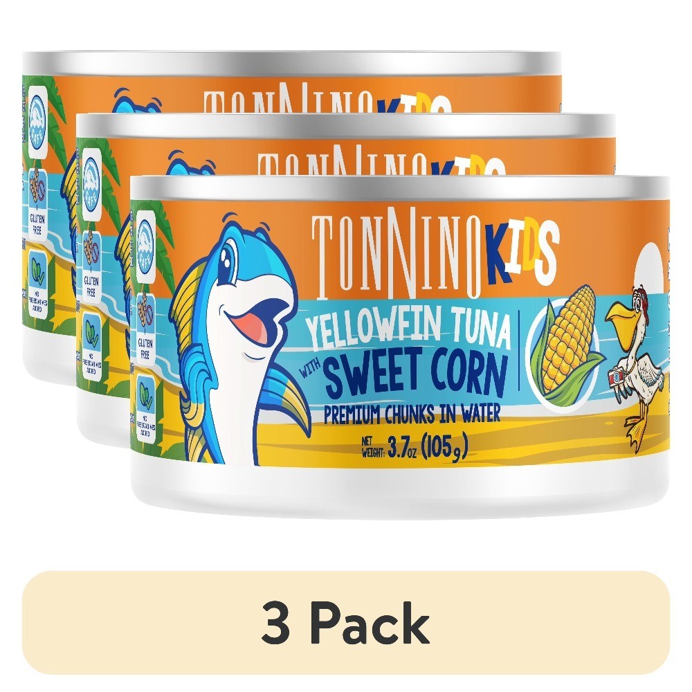 Wild Caught Yellowfin Tuna Chunks with Sweet Corn in Water 3-Pack 3.7 oz Cans