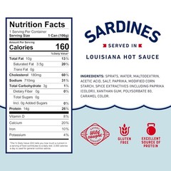 Wild Caught Sardines In Louisiana Hot Sauce, 3.75 Oz Can (Pack Of 12