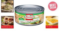 Easy Meal Prep: Canned White & Dark Chicken, 5oz (12 Pack), 9g Protein/Serving