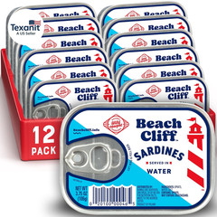 Sardines in Water, 3.75 Oz Can (Pack of 12) – Wild Caught Sardines – 12G Protein