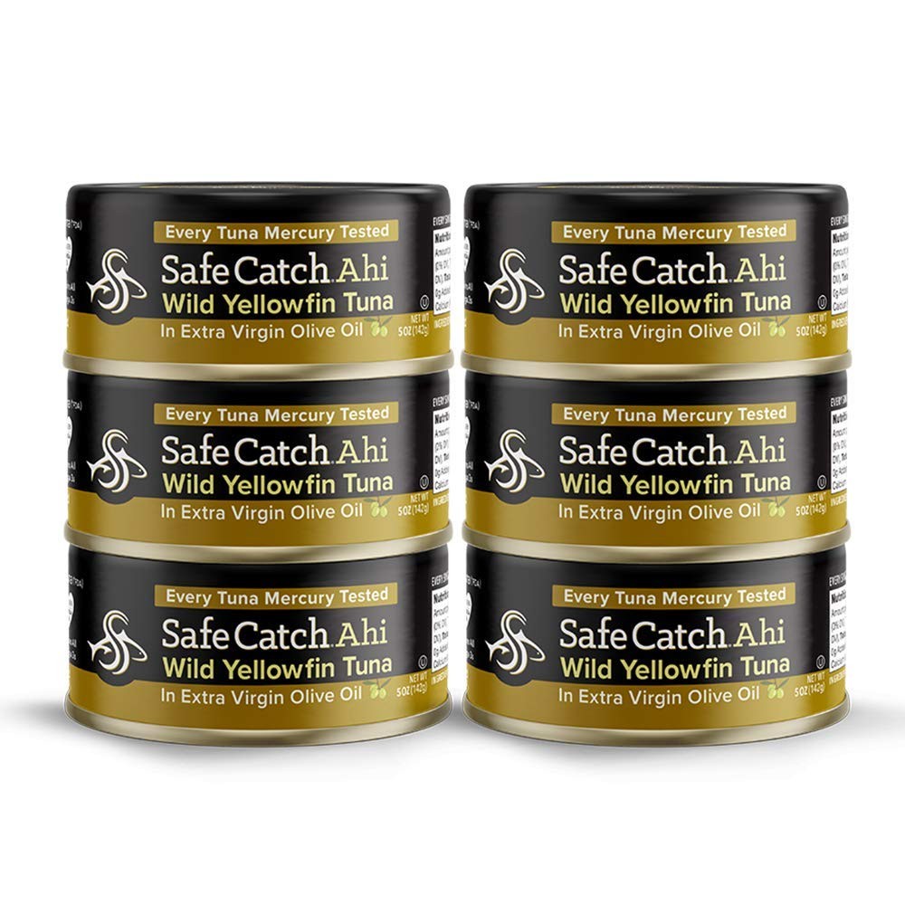 Tuna Fish Canned Wild Ahi Yellowfin Extra Virgin Olive Oil Pack of 6