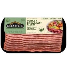 Deen Halal – Sliced Turkey Bacon – 12 oz 3 Pack