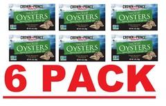 6 PACK – Crown Prince Natural Smoked Oysters in Pure Olive Oil 3 oz EXP: 03/2027