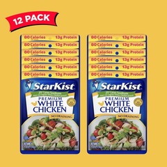 StarKist Less Sodium Premium White Chicken – 2.6 oz Ounce (Pack of 12)