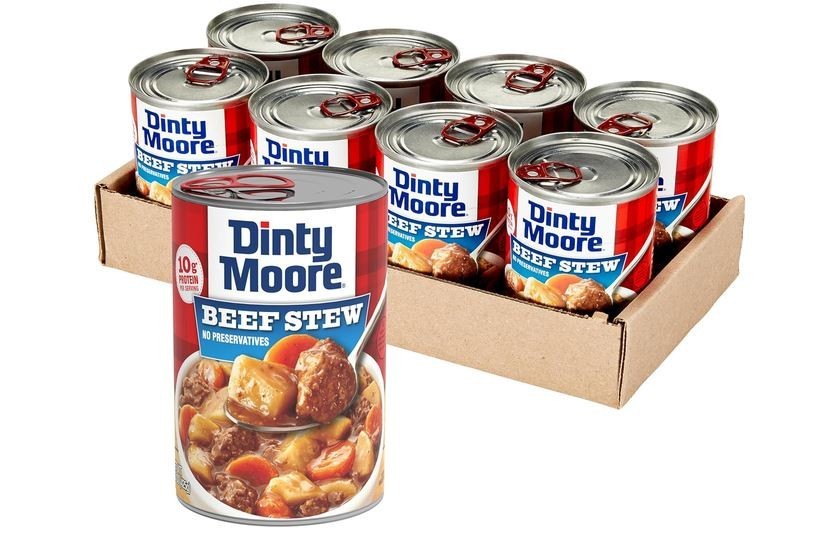 DINTY MOORE Beef Stew, 15 oz (8 Pack), Fully Cooked & Ready-To-Eat with Fresh Po