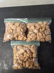 3 Packs of fried out pork fat with Attached skin 3.75oz Bags Each shipped fresh
