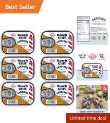 Delicious Mustard Sauce Sardines – High Protein & Gluten Free, Set of 6 Cans