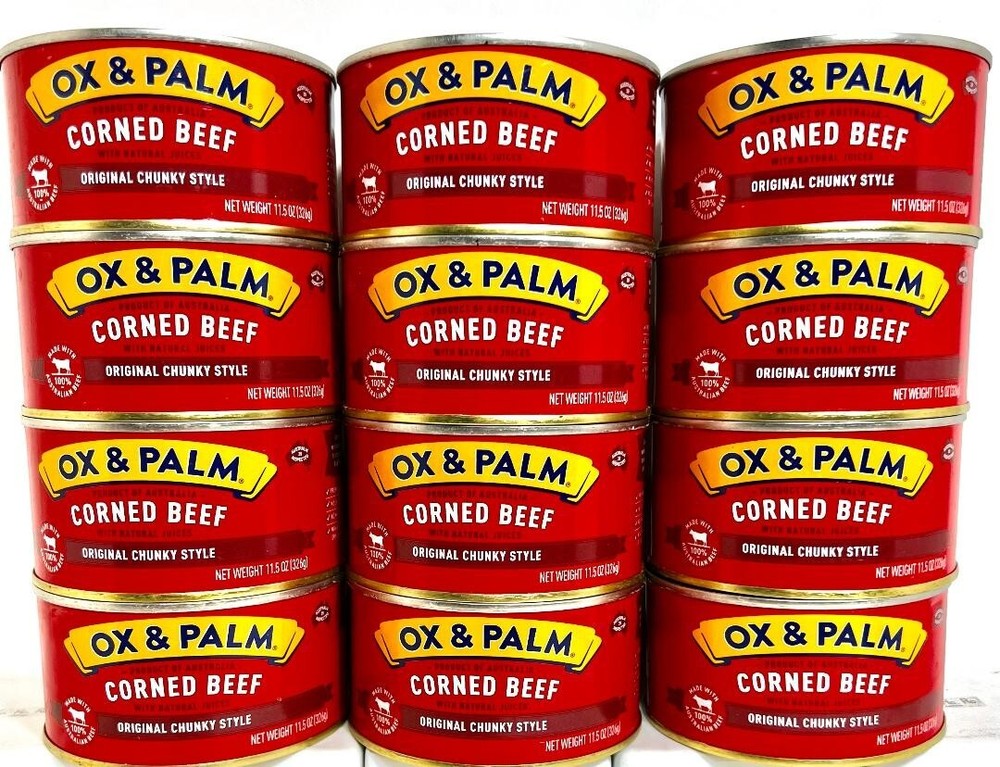 OX & Palm Corned Beef with Juices Original Chunky Style 11.5 oz ( Pack of 12 )