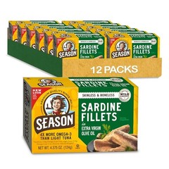 Omega-3 Rich Sardines in Olive Oil – Perfect for Keto & Paleo Diets, 12-Pack