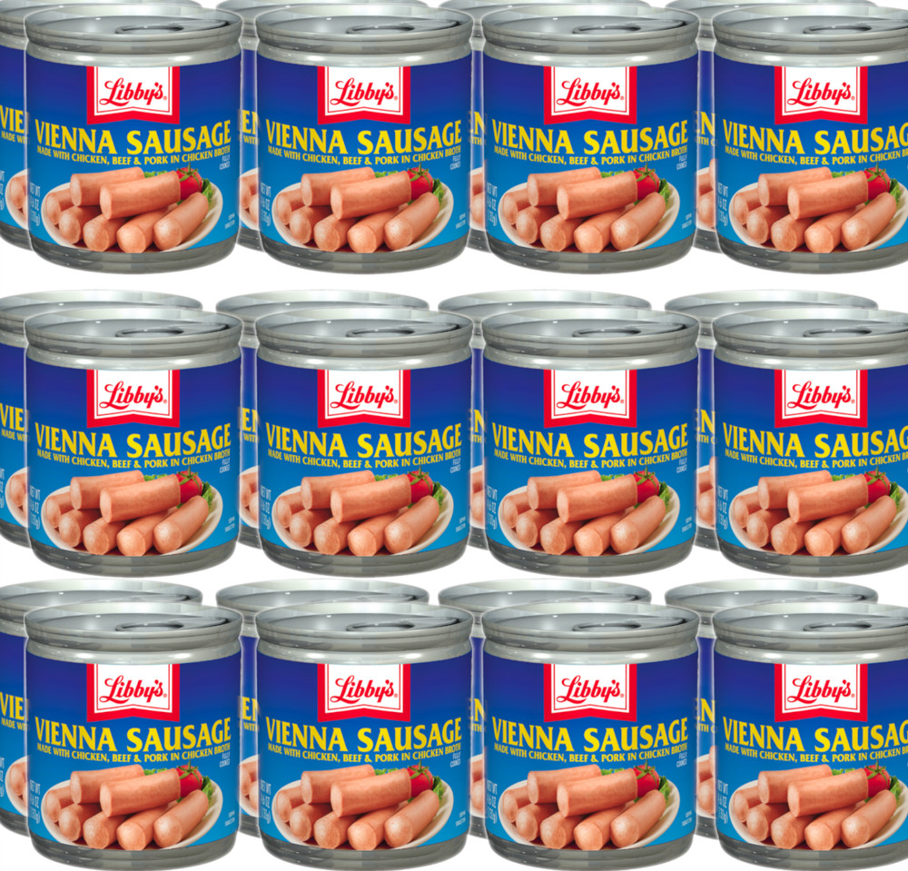 X24 Libby Vienna Sausage Chicken Beef Pork Hi-Protein Wieners 6.48 LB Meat FS