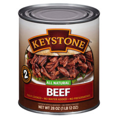 (1) KEYSTONE BEEF **ALL NATURAL – FULLY COOKED – NO PRESERVATIVES** 28 oz Can