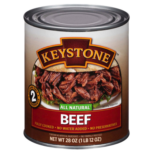 (2) KEYSTONE BEEF **ALL NATURAL – FULLY COOKED – NO PRESERVATIVES** 28 oz Can