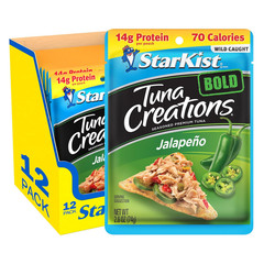 Starkist Tuna Creations BOLD Jalapeño Pouch (2.6 Oz – 12 Pack) Wild Caught, High