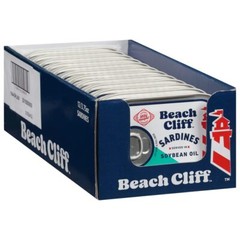 Beach Cliff Wild Caught Sardines in Soybean Oil, 3.75 oz Can (Pack of 6)