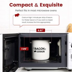 Ceramic Bacon Cooker for Microwave Oven – Splatter-Proof Design Microwave Bac…