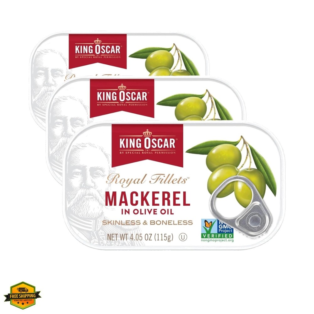 Mackerel in Olive Oil, 4.05 Ounce Can Pack of 3, Packaging May Vary, Skinless…