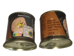 Bloc Foie Gras Canard 2 x 200g Sud-Ouest with Pieces Duck Liver Food Gourmet