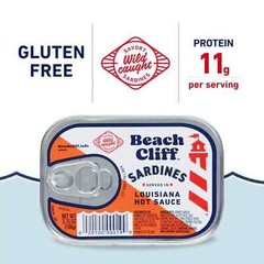 Wild Caught Sardines in Louisiana Hot Sauce, 3.75 Oz Can (Pack of 12) – 11Gprote