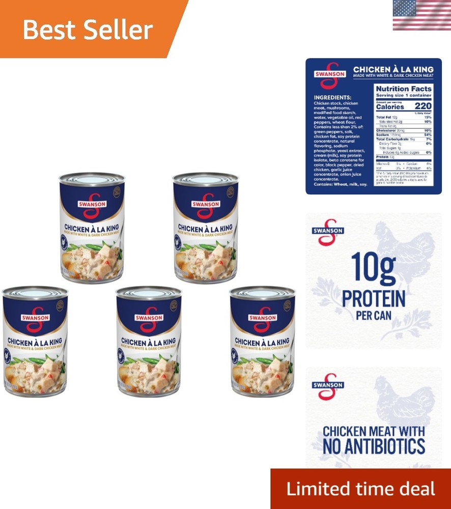 Swanson Chicken a la King with No Antibiotics – 10.5 oz Can – 5 Servings