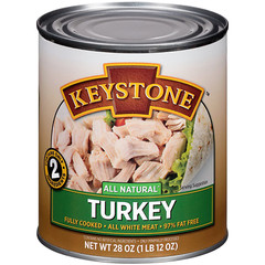 (8 Cans) Keystone Turkey **ALL NATURAL – NO PRESERVATIVES – FULLY COOKED** 28oz
