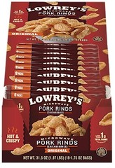 Lowrey’s Bacon Curls Microwave Pork Rinds (Chicharrones), Original, 1.75…