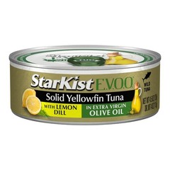 (8 pack)Yellowfin/Light Tuna in Extra Virgin Olive Oil, Lemon Dill, 4.5 oz Can