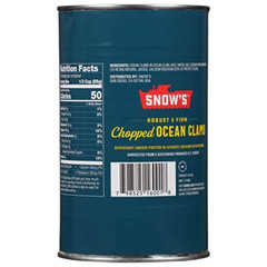 Snow’s Ocean Chopped Clams 51oz Can for Pasta Seafood Recipes Gluten Free