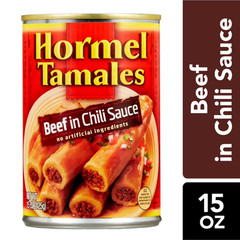 (4 pack) HORMEL Beef Tamales in Chili Sauce, Shelf-Stable, 15 oz Steel Can