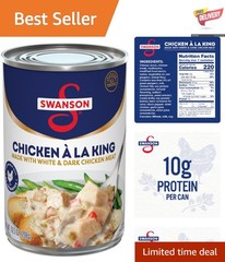 Swanson Canned Chicken a la King – Tender Chicken in Creamy Sauce, 10.5 Oz Can