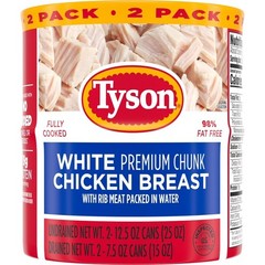 (2 pack) White Premium Chunk Chicken Breast, 12.5 oz Can (2 Pack)