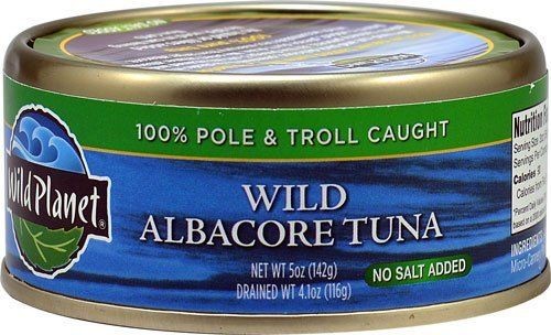 Wild Planet, Wild Albacore Tuna, No Salt Added, 5 Ounce Cans