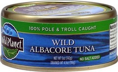 Wild Planet, Wild Albacore Tuna, No Salt Added, 5 Ounce Cans
