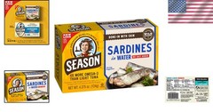 Gourmet Sardines in Water – Keto Friendly, 4.37 Oz Tins, No Added Salt, 12-Pack