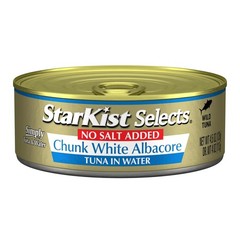 12 Pack StarKist Selects No Salt Added Chunk White Albacore Tuna in Water, Paleo