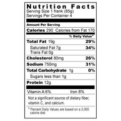 Bison Hot Dogs | Pack of 16 – 3 oz Hot Dogs | Gluten Free | Shipping Included |