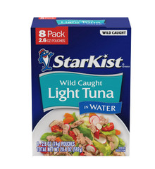 StarKist Chunk Light Tuna in Water – 2.6 oz Pouch (8-Pack)