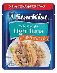 Starkist Chunk Light Tuna in Sunflower Oil, 6.4 Oz Pouch (12 Pack) Ready to Eat