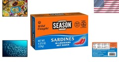 12-Pack Hot Sauce Sardines – Keto Snack with 24g Protein, Bone-In, Gluten-Free