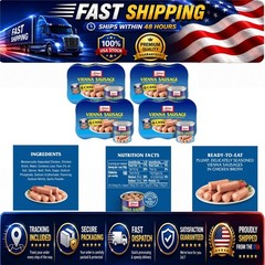 Libby’s Vienna Sausage Canned Meat, 10g Protein, 4.6 oz Can, Pack of 24