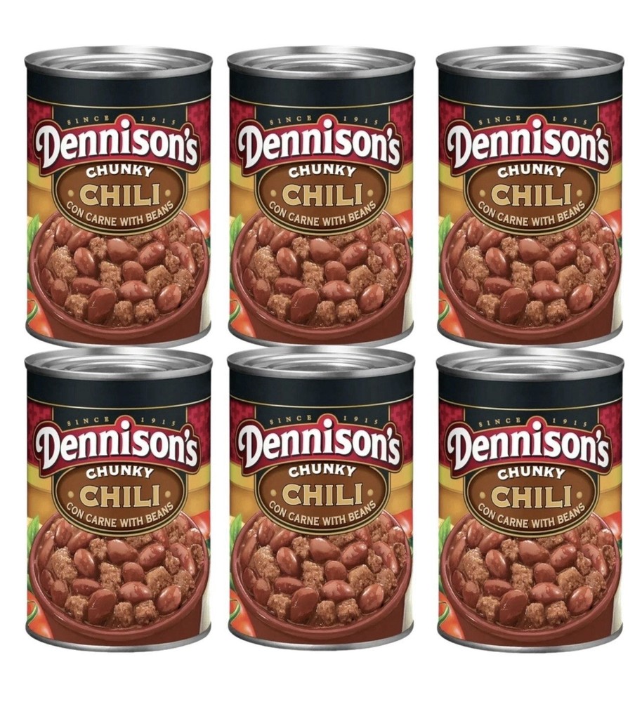 Dennison’s CHUNKY Chili Con Carne with Beans Dennisons 15oz Can (Pack of 6)