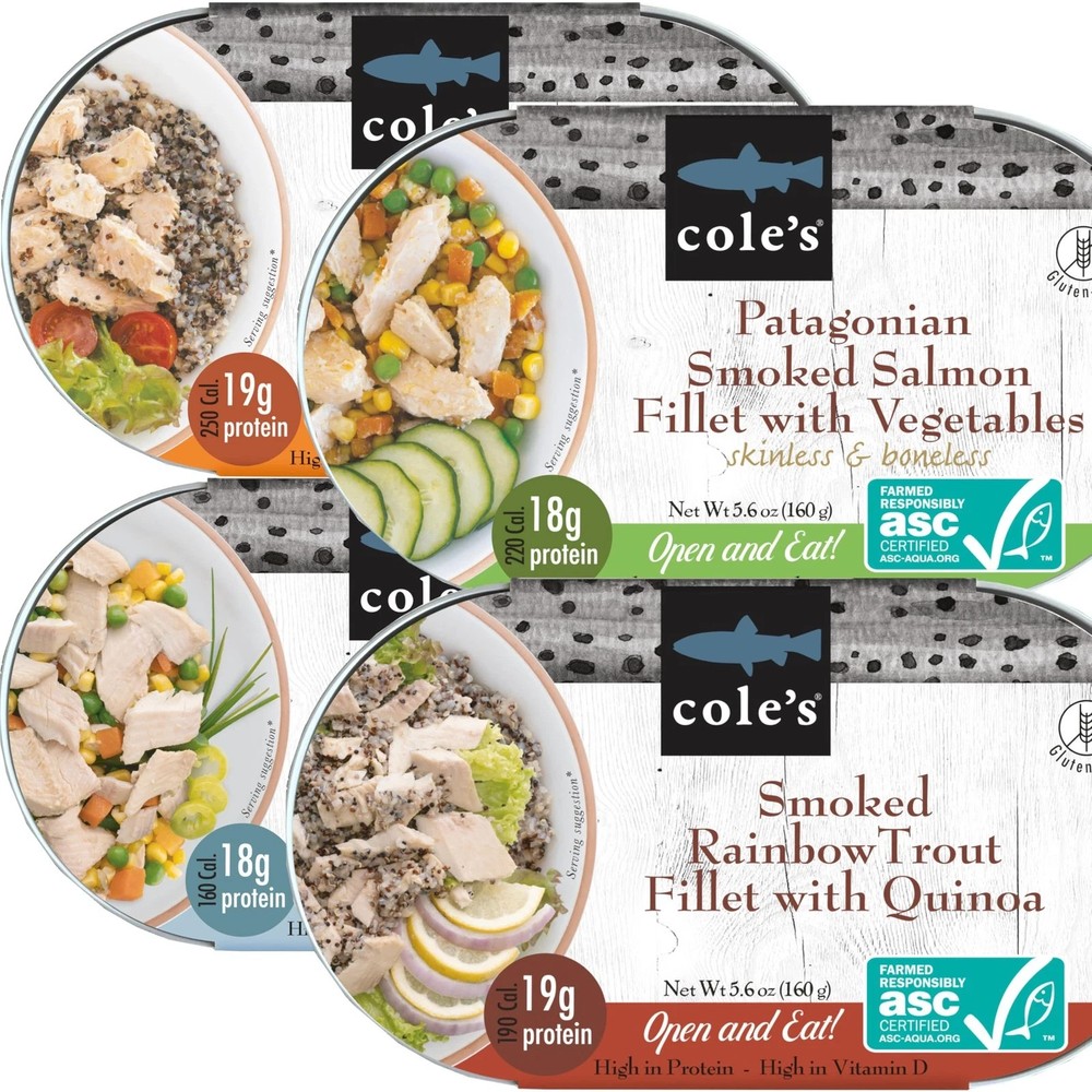 COLE’S Open & Eat Meals Variety Pack | 5.6 oz Hand-Packed Smoked Salmon & Tro…