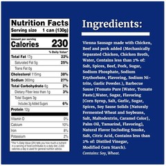 Vienna Sausages with BBQ Sauce, Canned, 4.6 oz x 24