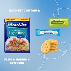 Lunch-To-Go Mix Your Own Tuna Salad, Chunk Light Tuna Pouch, 4.5 Ounce Kit, 1…